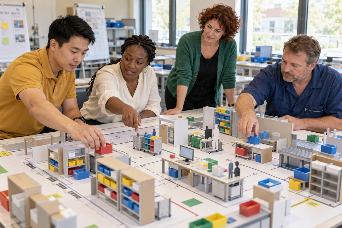 Simulation collective d’activité sur une maquette de situations de travail